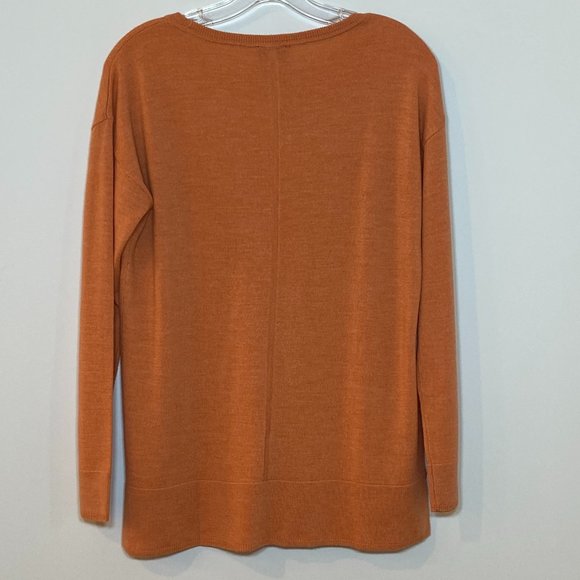 Talbot Women Pure Merino Wool Soft Orange Sweater Petite US M - Picture 6 of 14